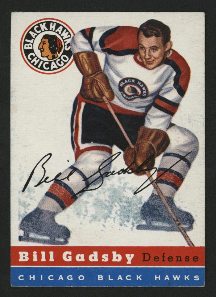 1954-1955 Topps #20 Bill Gadsby Chicago Black Hawks - Front