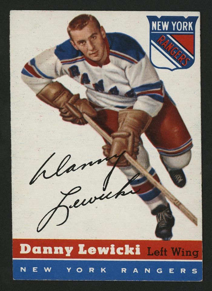 1954-1955 Topps #23 Danny Lewicki New York Rangers - Front