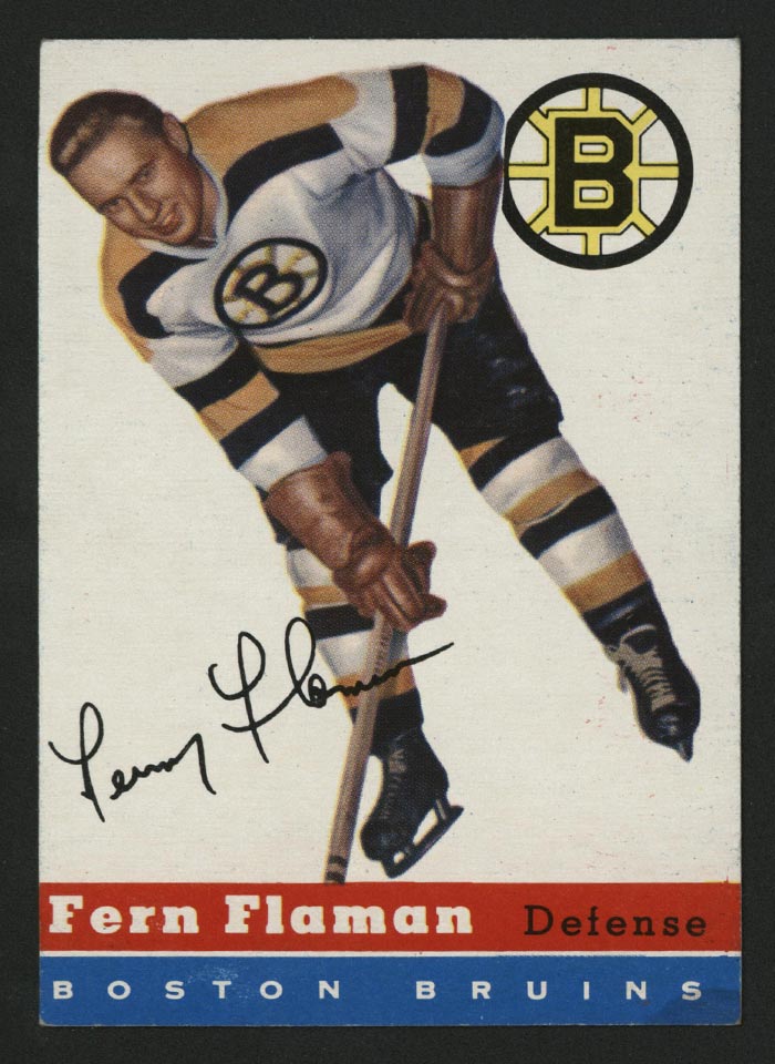 1954-1955 Topps #25 Fern Flaman Boston Bruins - Front