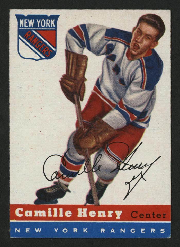 1954-1955 Topps #32 Camille Henry New York Rangers - Front