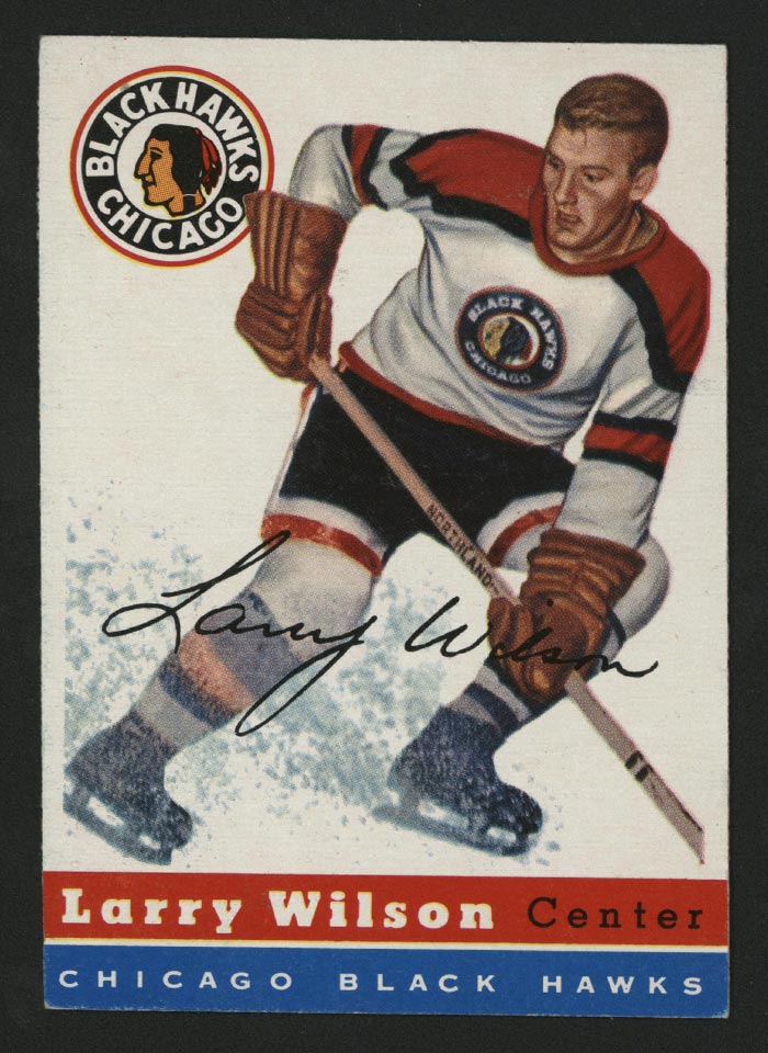 1954-1955 Topps #40 Larry Wilson Chicago Black Hawks - Front