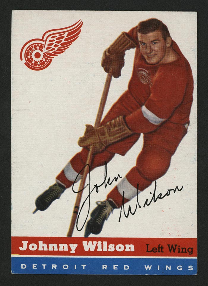 1954-1955 Topps #4 Johnny Wilson Detroit Red Wings - Front