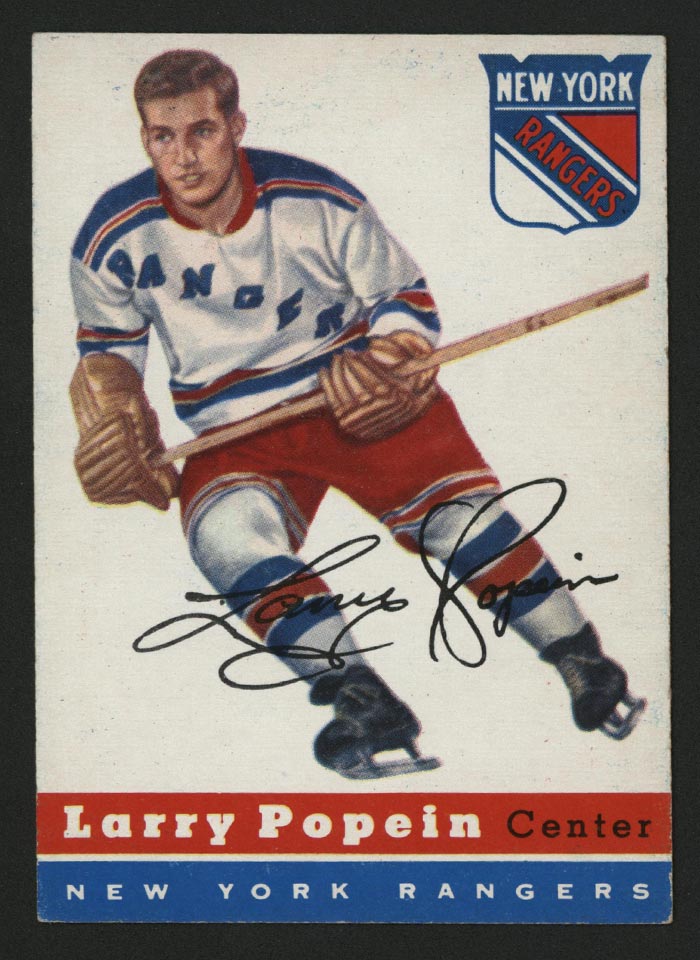 1954-1955 Topps #55 Larry Popein New York Rangers - Front