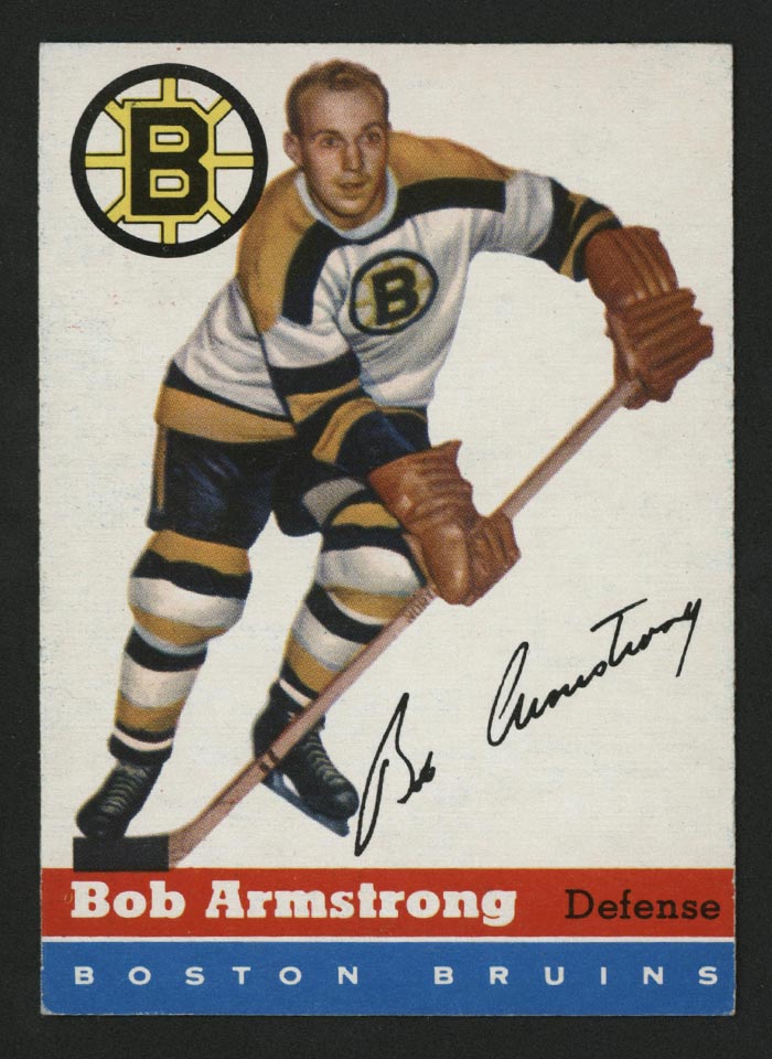 1954-1955 Topps #7 Bob Armstrong Boston Bruins - Front