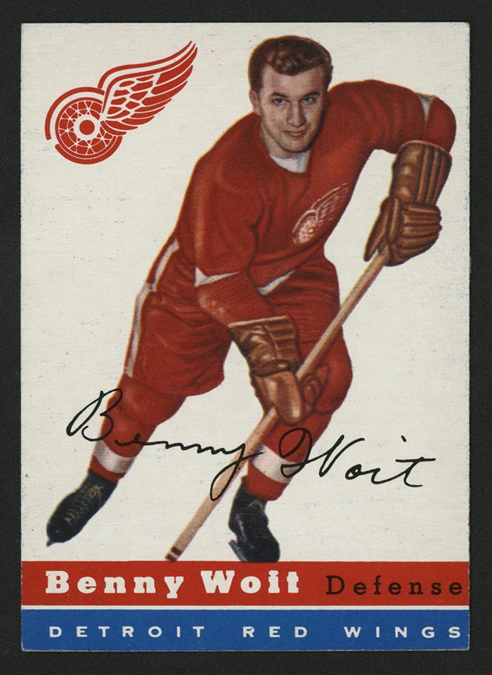 1954-1955 Topps #9 Benny Woit Detroit Red Wings - Front