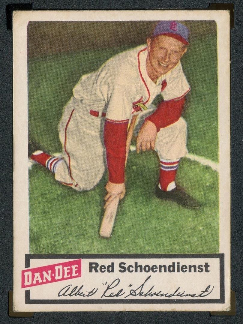 1954 Dan-Dee Potato Chips Red Schoendienst St. Louis Cardinals - Front