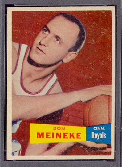 1957-1958 Topps #21 Don Meineke Cincinnati Royals - Front