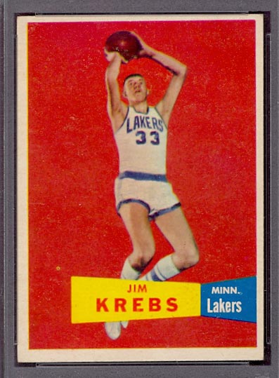1957-1958 Topps #25 Jim Krebs Minneapolis Lakers - Front