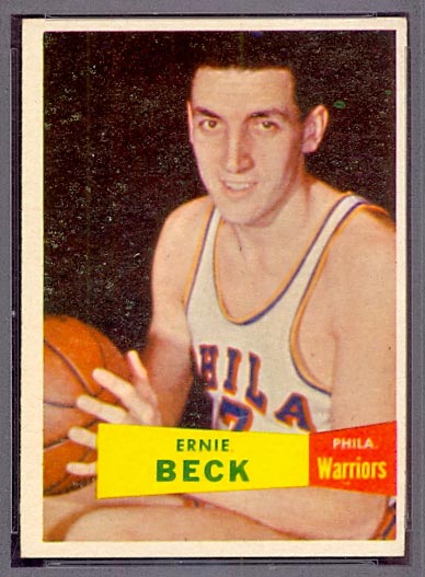 1957-1958 Topps #36 Ernie Beck Philadelphia Warriors - Front