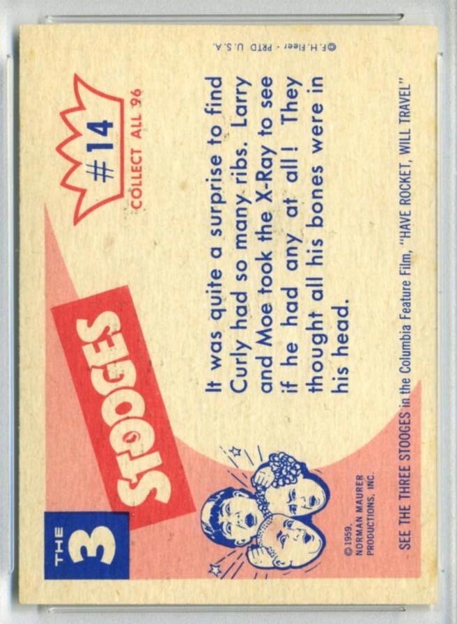 1959 Fleer Three Stooges #14 X-Ray - White Back