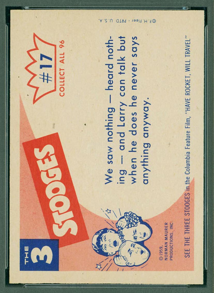 1959 Fleer Three Stooges #17 See no evil - White Back