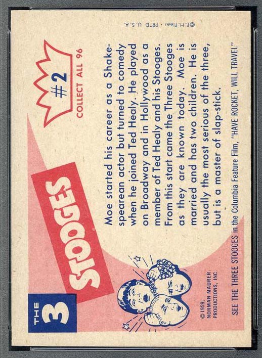 1959 Fleer Three Stooges #2 Moe - White Back