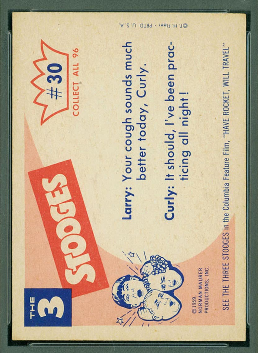 1959 Fleer Three Stooges #30 In the bag - White Back