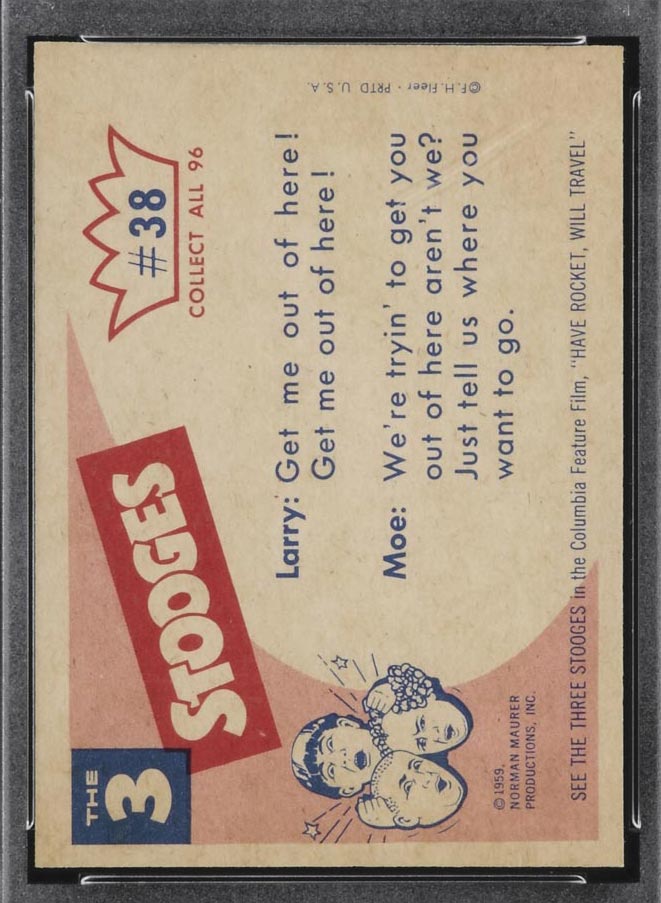 1959 Fleer Three Stooges #38 Contact - White Back