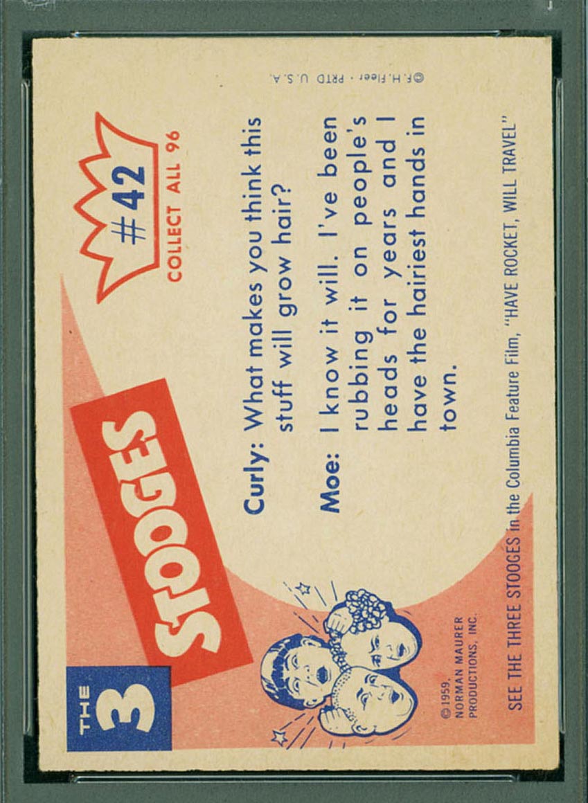 1959 Fleer Three Stooges #42 Hair raising story - White Back