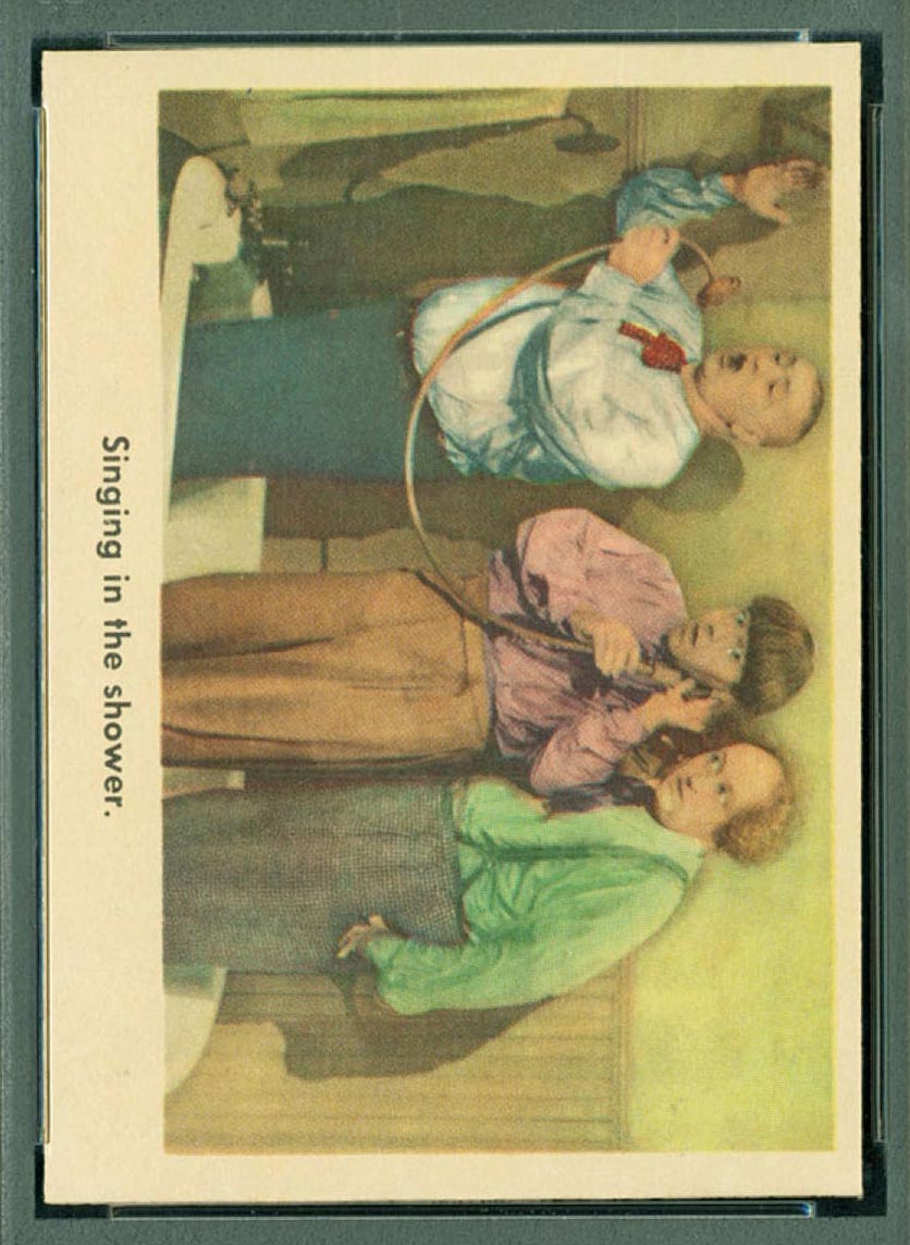 1959 Fleer Three Stooges #46 Singing in shower - Front