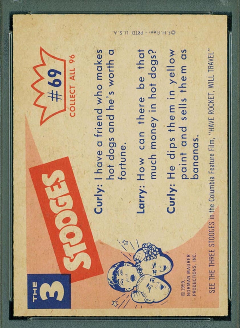 1959 Fleer Three Stooges #69 Roses or noses - White Back