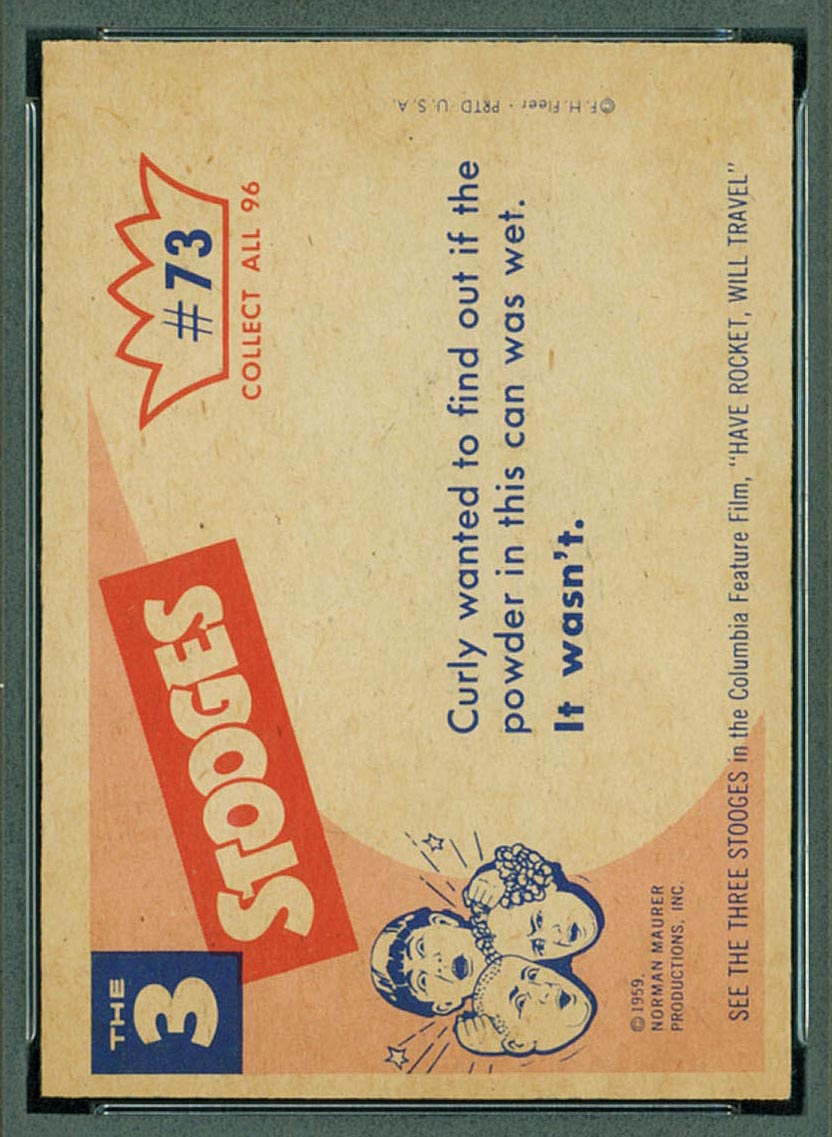 1959 Fleer Three Stooges #73 Bang - White Back