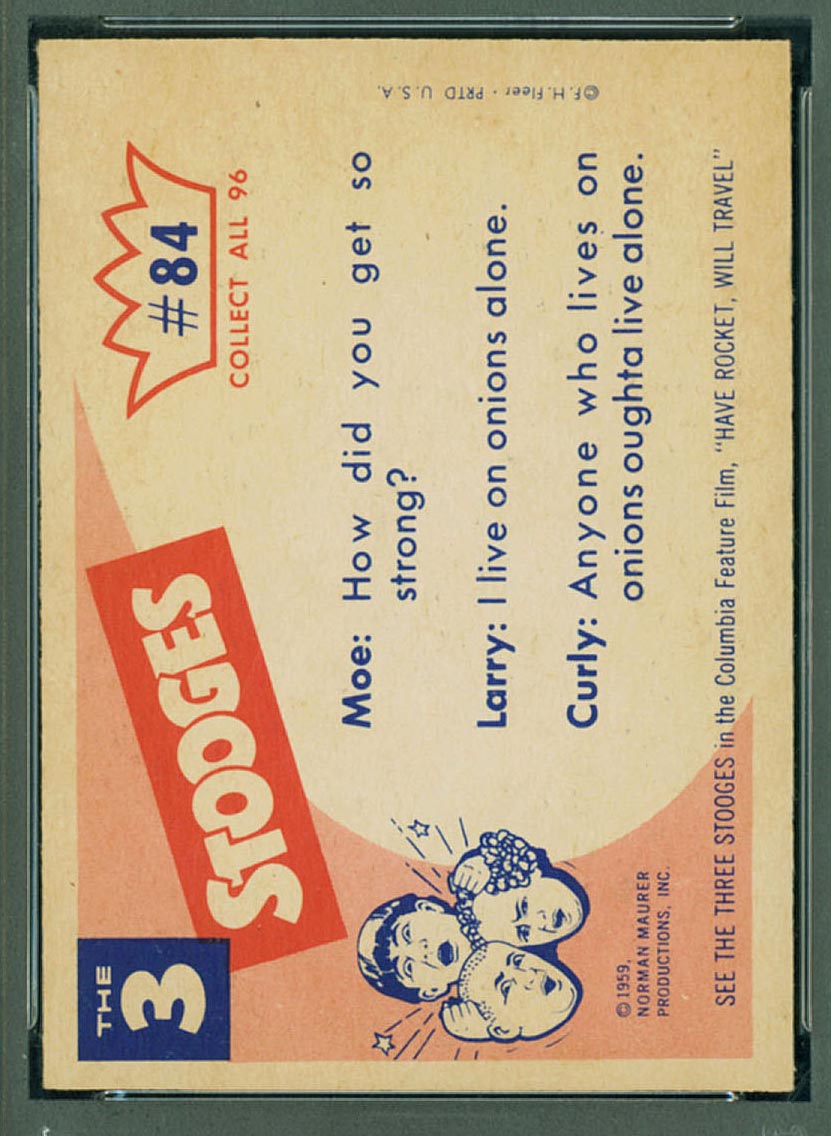 1959 Fleer Three Stooges #84 The Gladiators - White Back