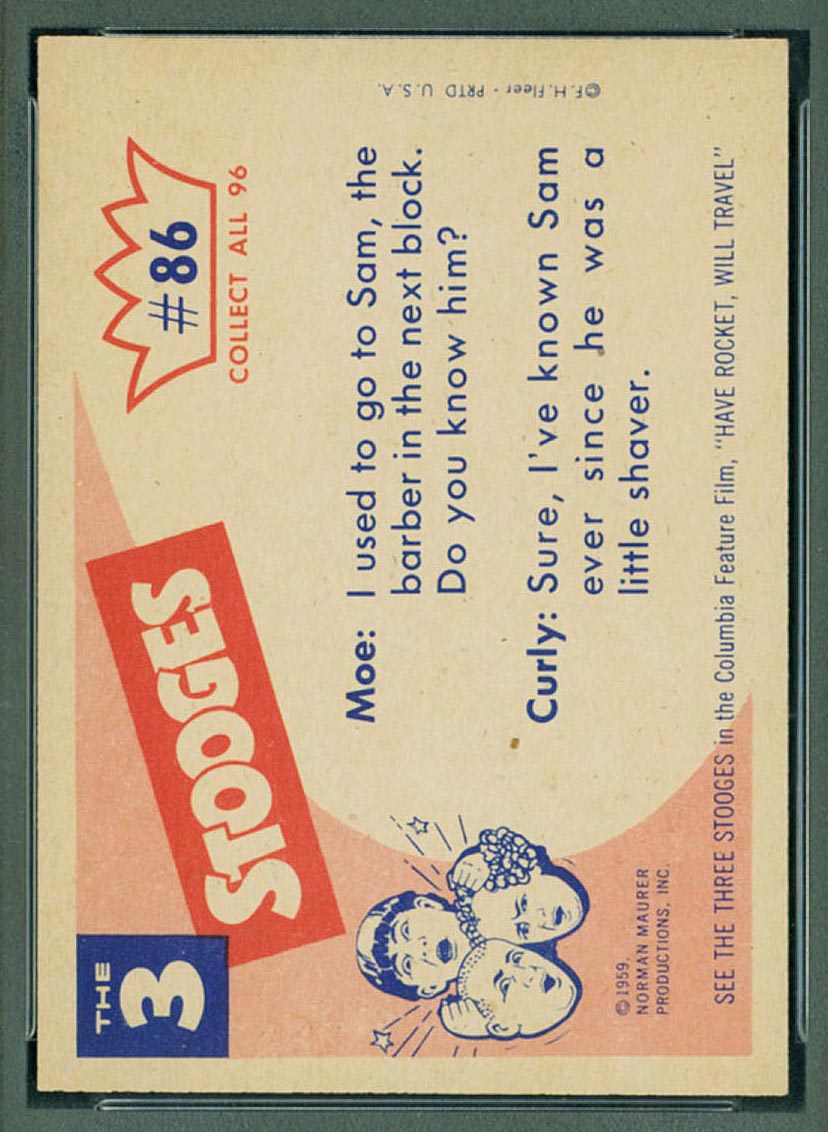 1959 Fleer Three Stooges #86 Round and round - White Back