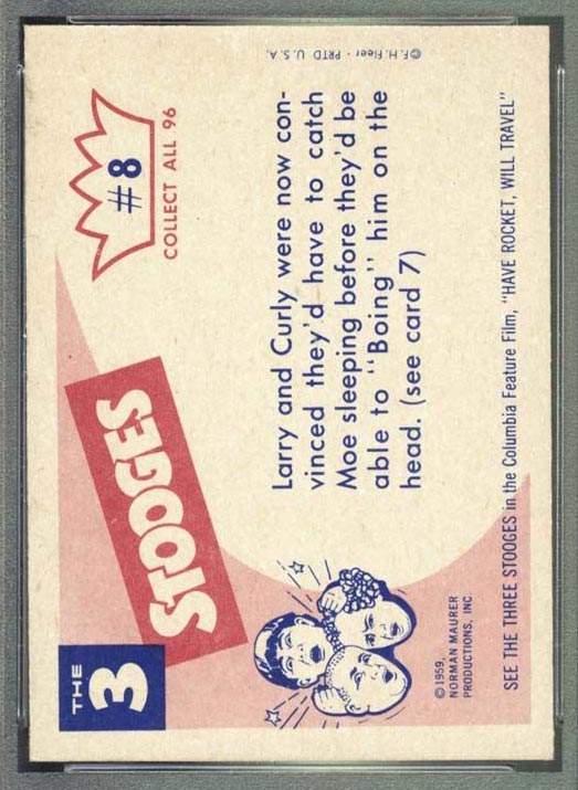 1959 Fleer Three Stooges #8 I told you so - White Back