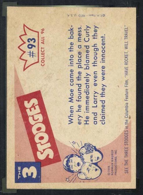 1959 Fleer Three Stooges #93 Never do it again - White Back