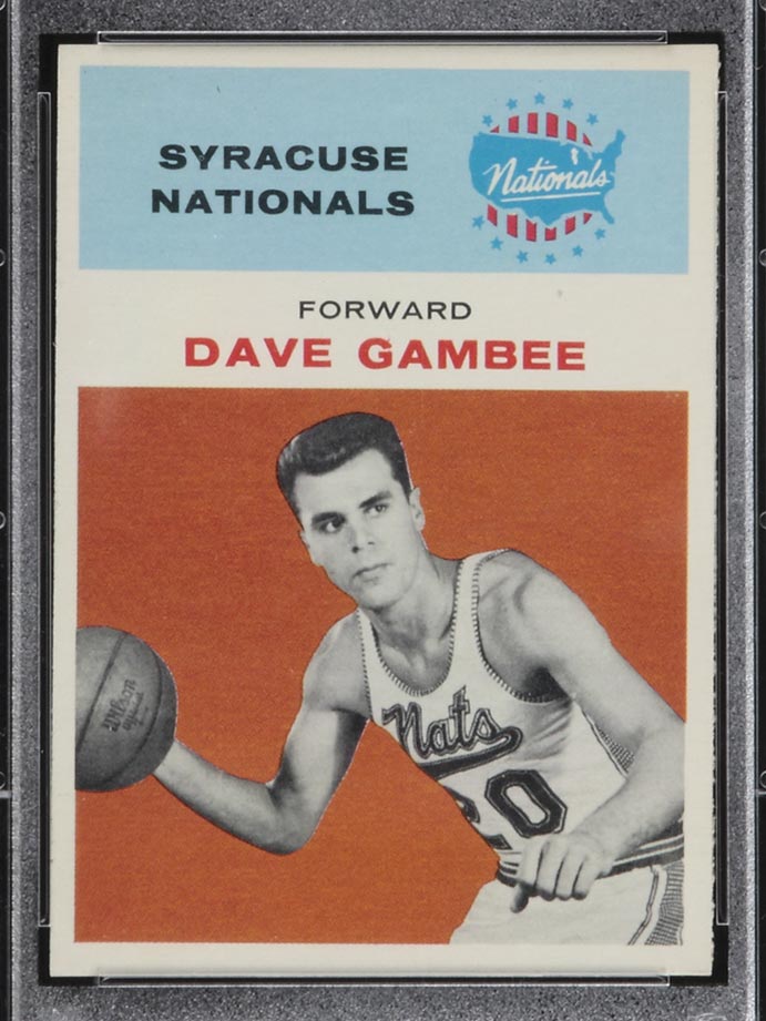 1961-1962 Fleer #13 Dave Gambee Syracuse Nationals - Front