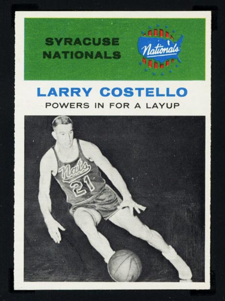 1961-1962 Fleer #48 Larry Costello (In Action) Syracuse Nationals - Front