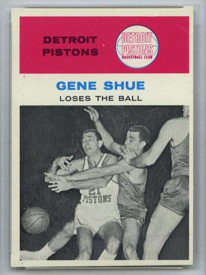 1961-1962 Fleer #64 Gene Shue (In Action) Detroit Pistons - Front