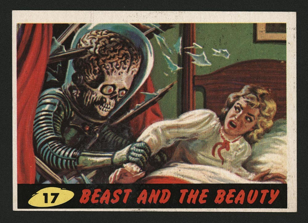 1962 Topps Mars Attacks #17 Beast and the Beauty - Front