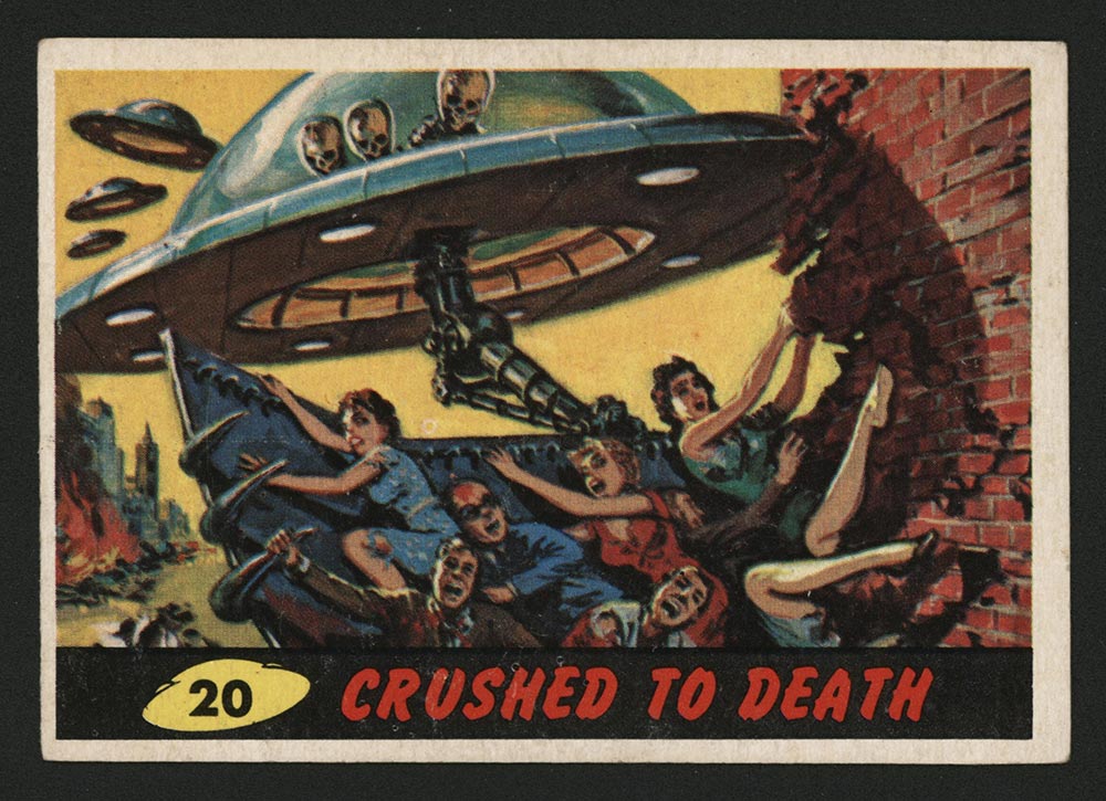 1962 Topps Mars Attacks #20 Crushed to Death - Front