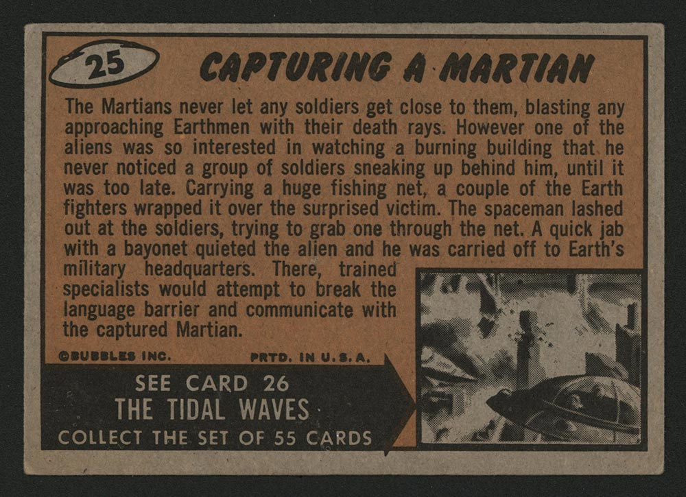 1962 Topps Mars Attacks #25 Capturing a Martian - Back