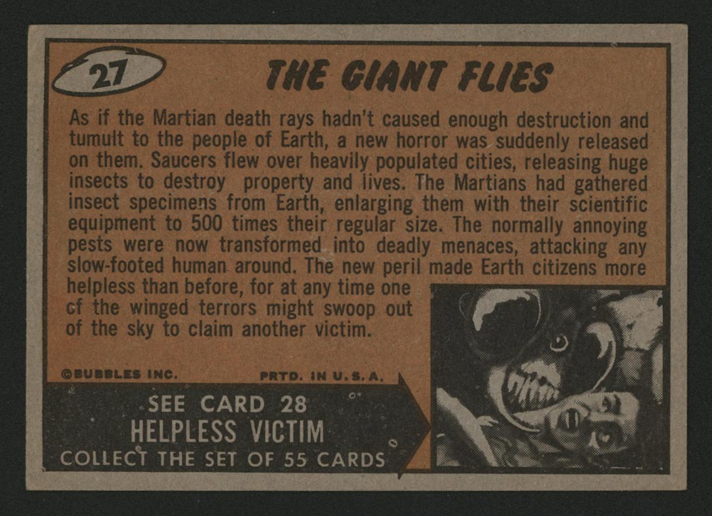 1962 Topps Mars Attacks #27 The Giant Flies - Back