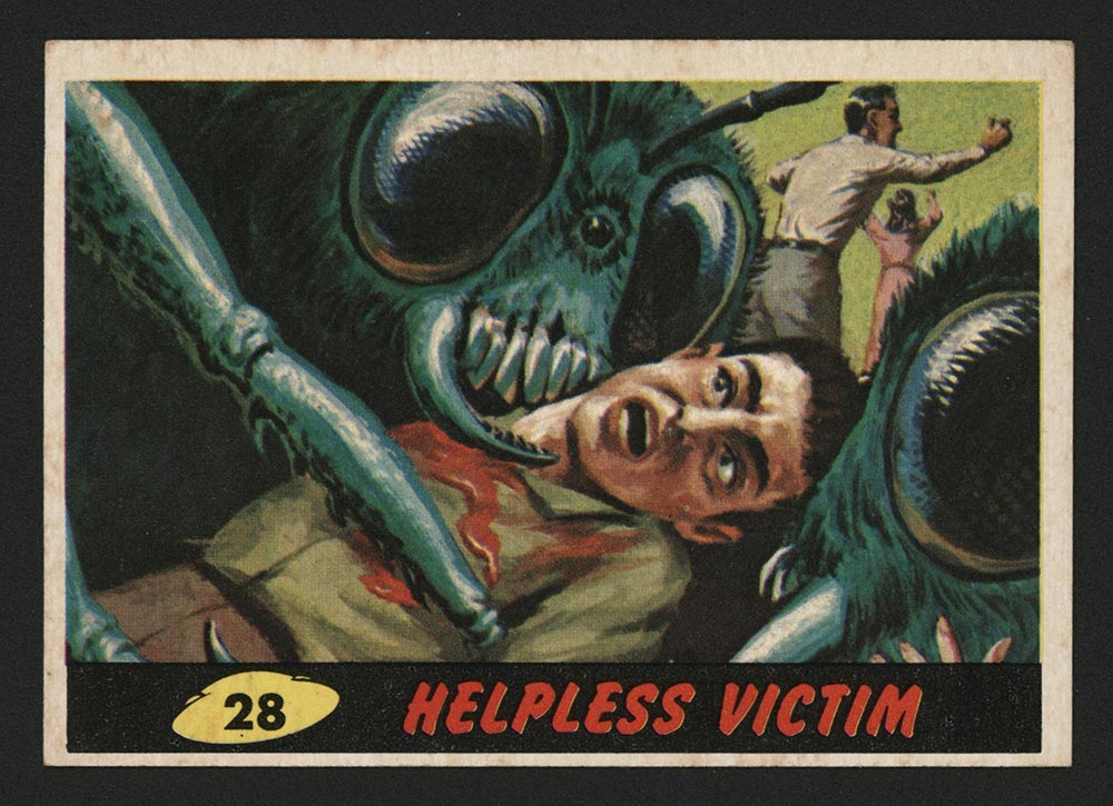 1962 Topps Mars Attacks #28 Helpless Victim - Front