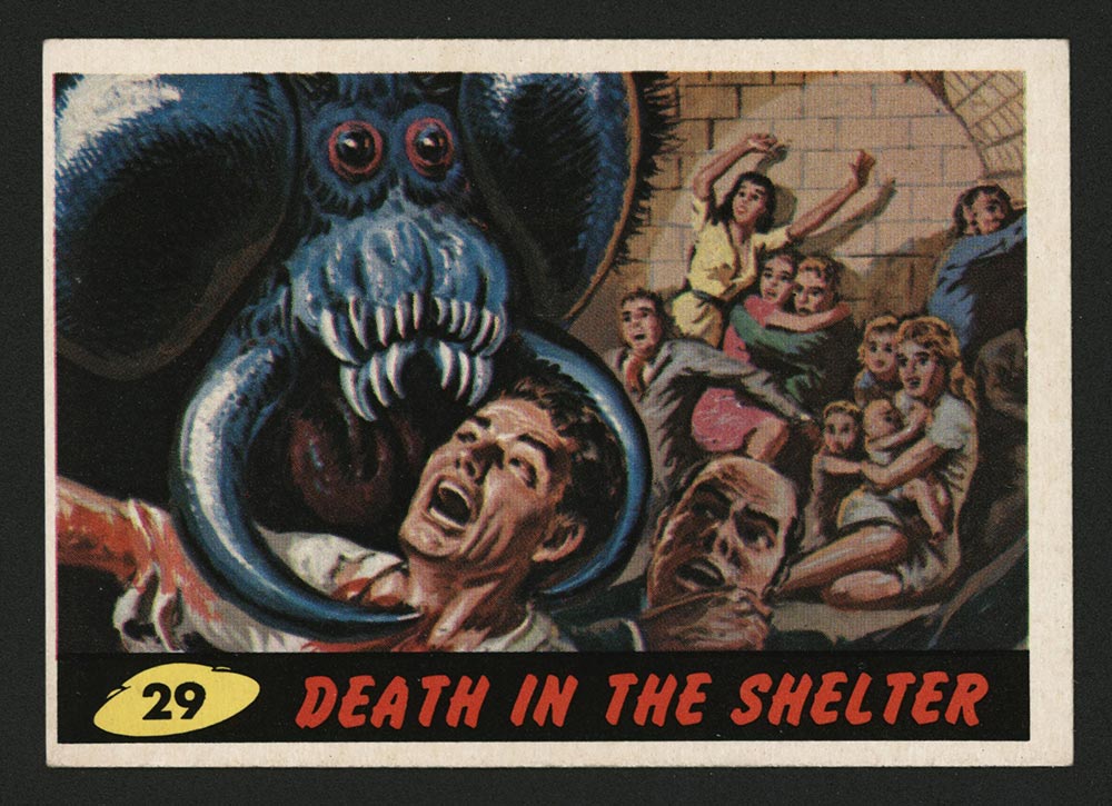 1962 Topps Mars Attacks #29 Death in the Shelter - Front