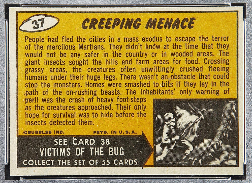 1962 Topps Mars Attacks #37 Creeping Menace - Back