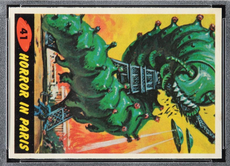 1962 Topps Mars Attacks #41 Horror in Paris - Front