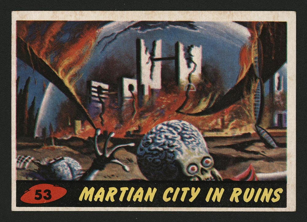 1962 Topps Mars Attacks #53 Martian City in Ruins - Front