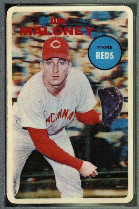 1968 Topps 3-D Jim Maloney (Dugout in Background) Cincinnati Reds