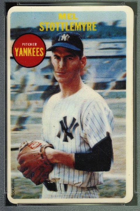 1968 Topps 3-D Mel Stottlemyre New York Yankees