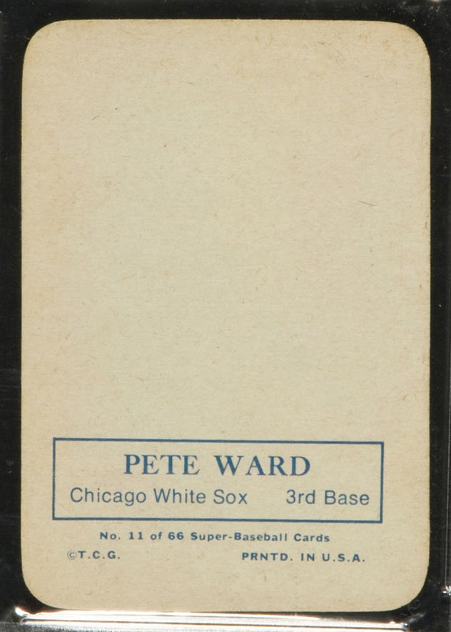 1969 Topps Supers #11 Pete Ward Chicago White Sox - Back