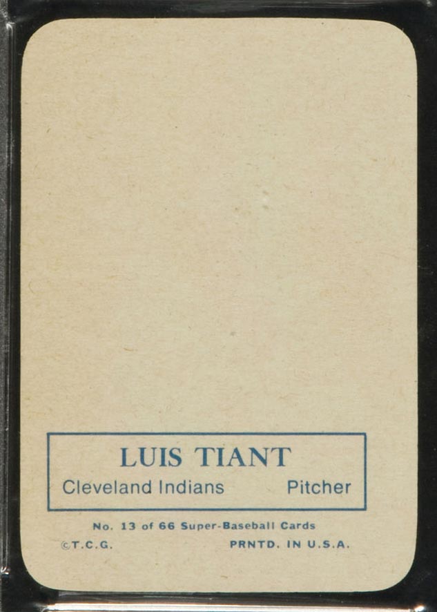 1969 Topps Supers #13 Luis Tiant Cleveland Indians - Back