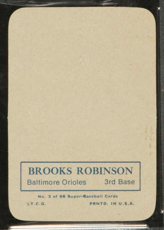 1969 Topps Supers #3 Brooks Robinson Baltimore Orioles - Back