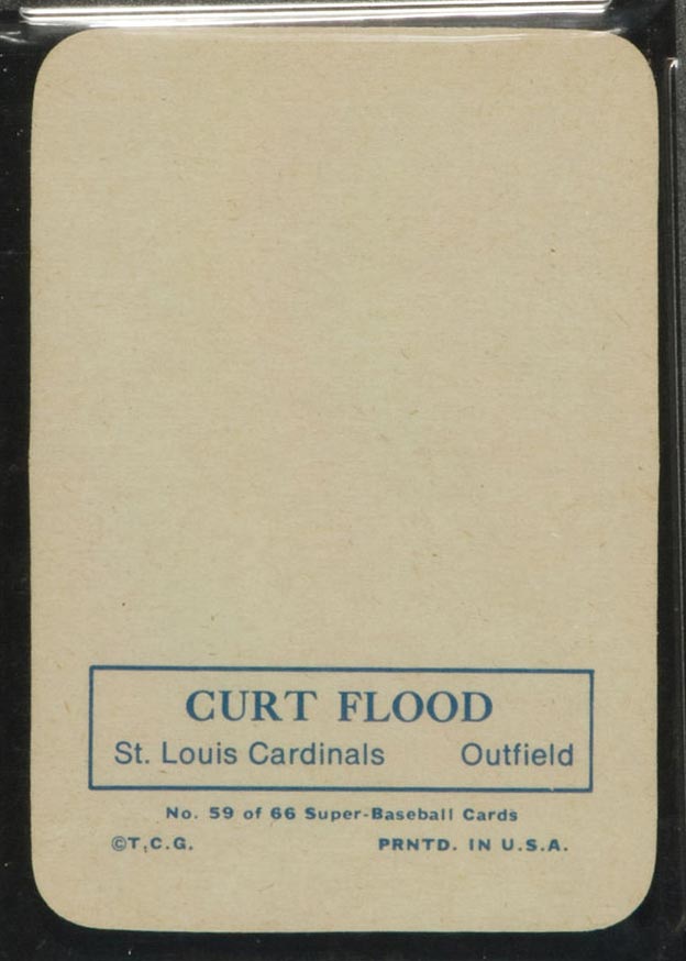 1969 Topps Supers #59 Curt Flood St. Louis Cardinals - Back