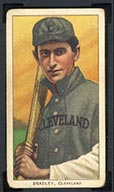 1909-1911 T206 Bill Bradley (with bat) Cleveland