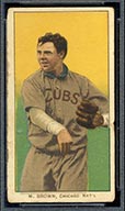 1909-1911 T206 Mordecai Brown (Cubs on shirt) Chicago Nat’l (National)