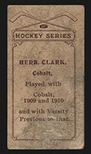 1910-1911 C56 Imperial Tobacco #11 Herb Clark Cobalt - Back