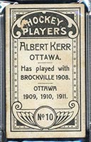 1911-1912 C55 Imperial Tobacco #10 Albert Kerr Ottawa - Back