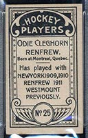 1911-1912 C55 Imperial Tobacco #25 Odie Cleghorn Renfrew - Back