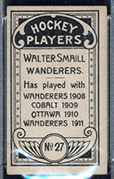 1911-1912 C55 Imperial Tobacco #27 Walter Smaill (hand on hip) Wanderers - Back